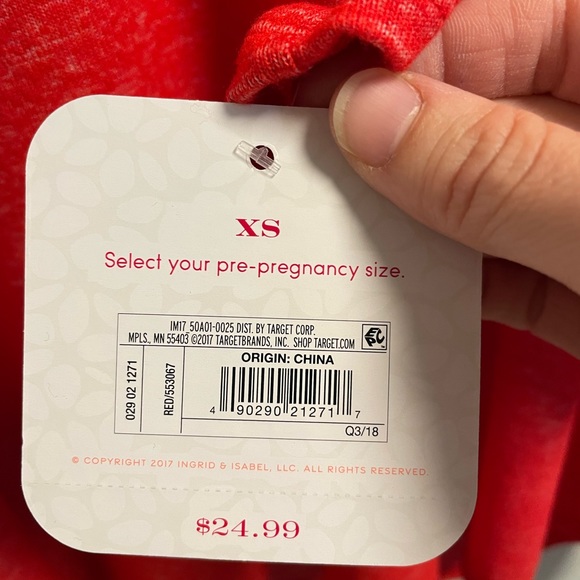 2/$30 Isabel Maternity long sleeved red top size XS - Picture 6 of 6
